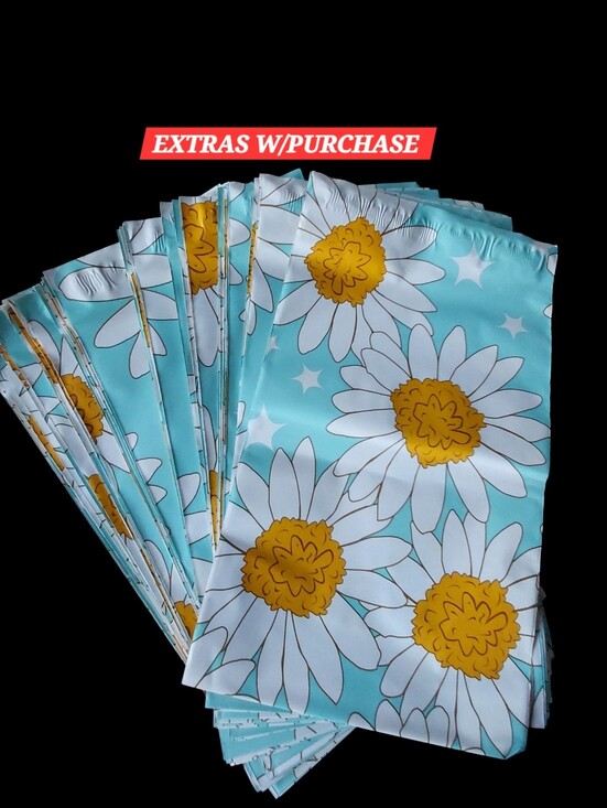 Shipping Supplies Other - 20ct. 6x9 Floral Daisy Polymailers Random Thank You Cards And Stickers